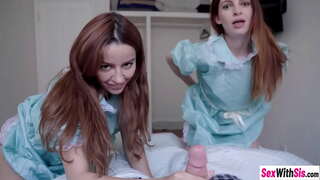 Красотки Майя Кендрик һәм кайнар Ванна Бардо белән уртаклаштылар парнем зур каты әгъзасы алдында ныклы, секс